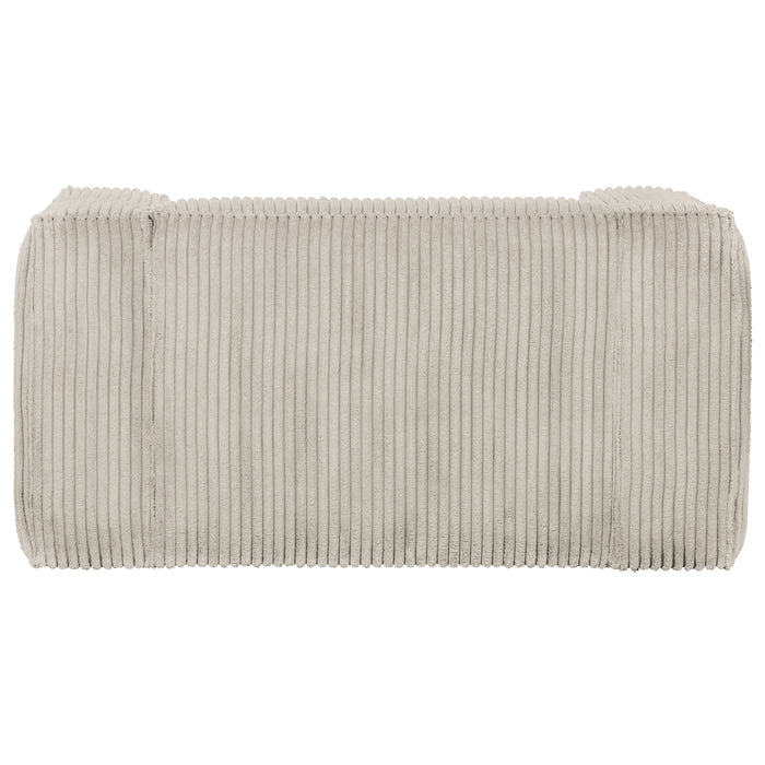 WOOOD Bean Fauteuil - Grove Ribstof - Naturel - 74x146x98