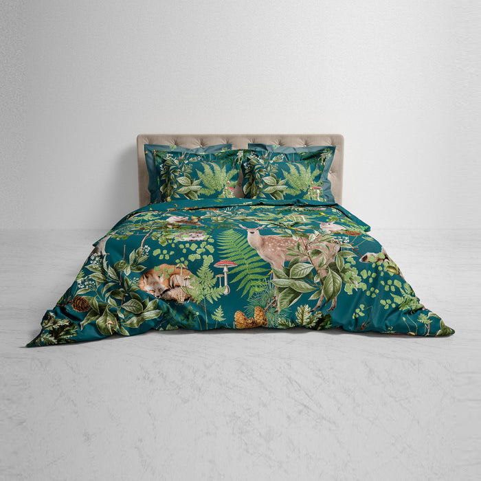 Heckett & Lane Quinten Dekbedovertrek 200TC x 200TC/220 cm - Donkergroen