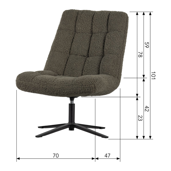 WOOOD Job Fauteuil - Teddy - Groen