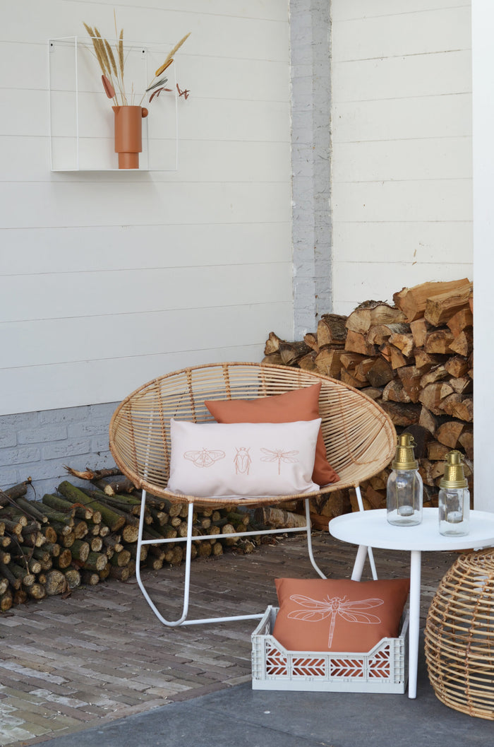 Villa Madelief roestbruin buitenkussen libelle (40x40cm)