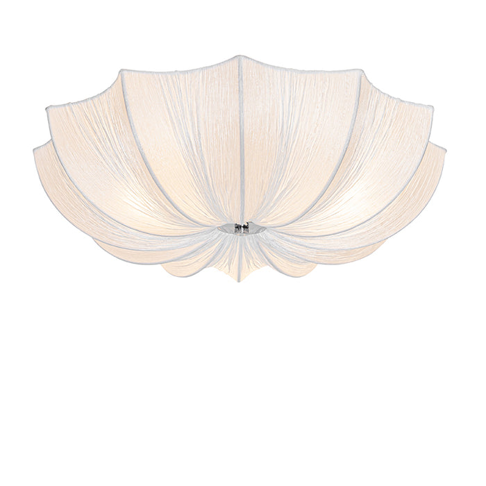 QAZQA Japandi plafondlamp wit zijden 52cm 3-lichts - Plu