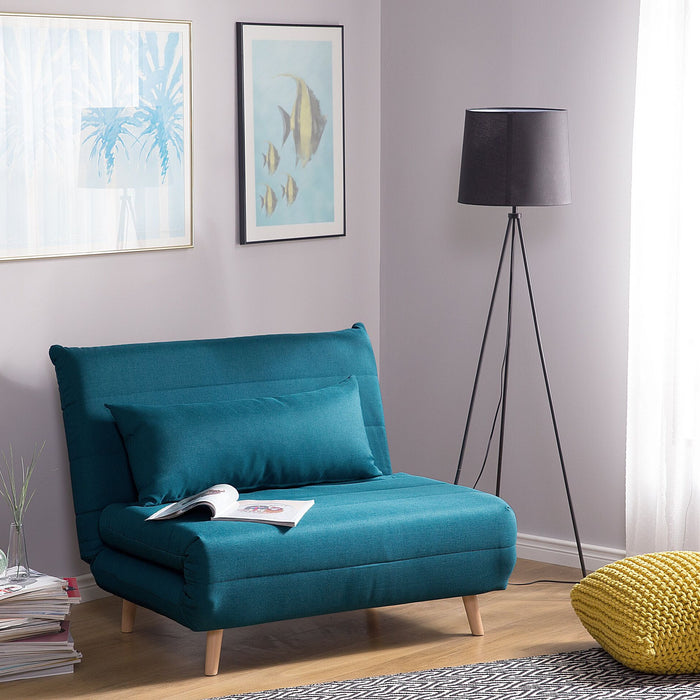Beliani - SETTEN - Slaapbank 1-zit - Zeeblauw - Polyester