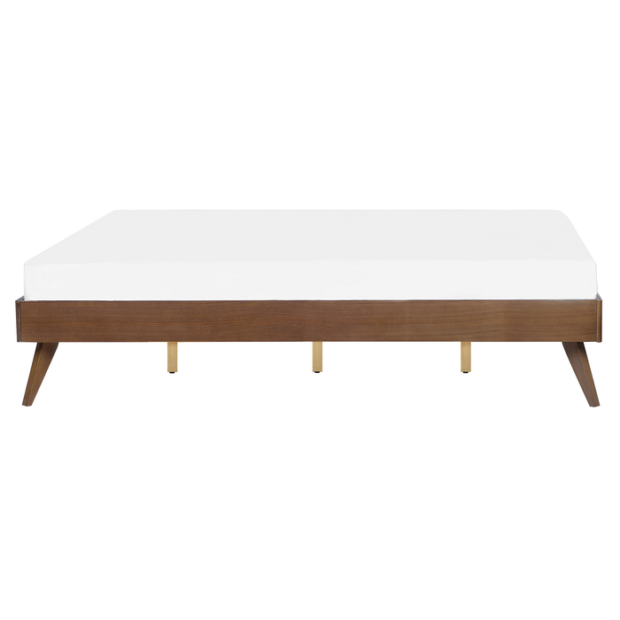 Beliani-BERRIC -Tweepersoonsbed-Donkere houtkleur-160 x 200 cm-MDF