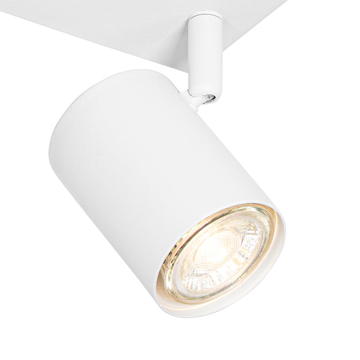 QAZQA Moderne plafondlamp wit 3-lichts verstelbaar rechthoekig -