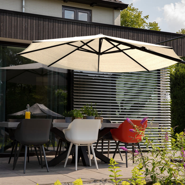Nesling Coolfit Zweefparasol Ø 350 cm - Gebroken wit