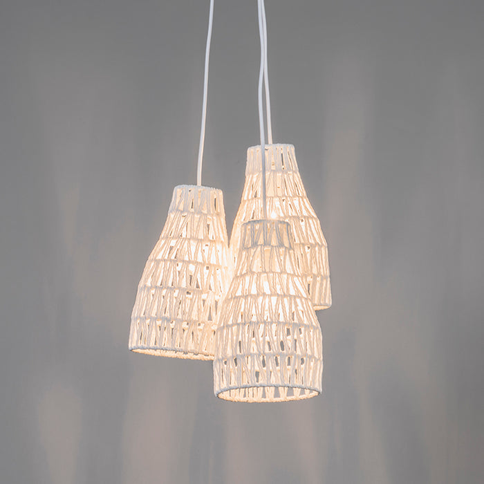 QAZQA Hanglamp lina - Wit - Design - D 350mm