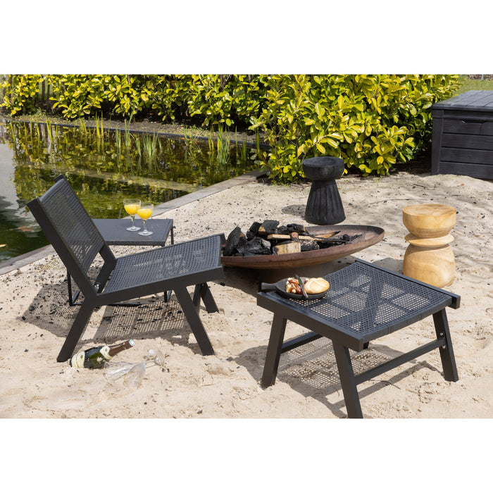 WOOOD Puk Fauteuils - Aluminium - Zwart - Set van 2