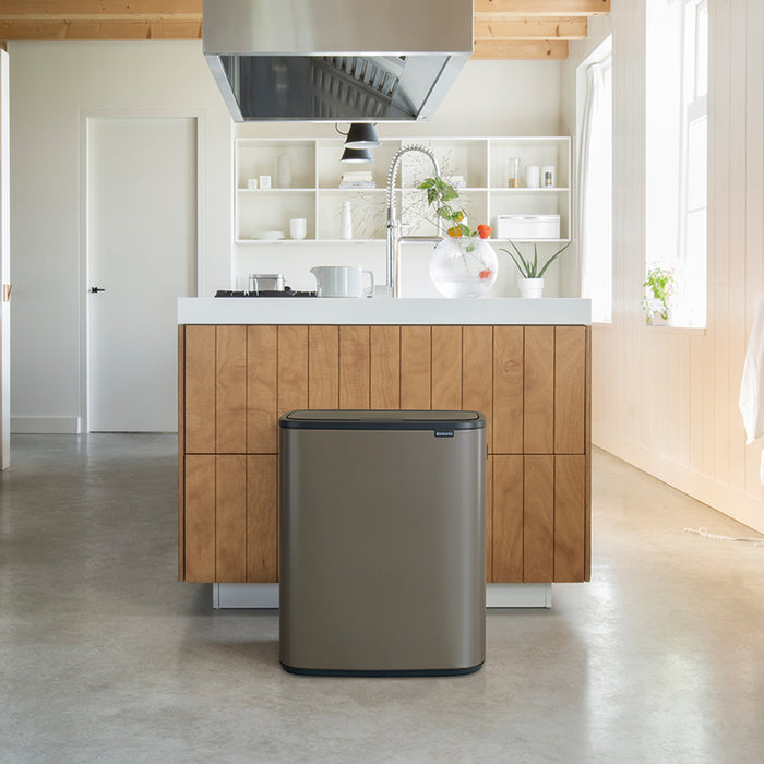 Brabantia Bo Touch Bin Afvalemmer 2 x 30 L - Platinum