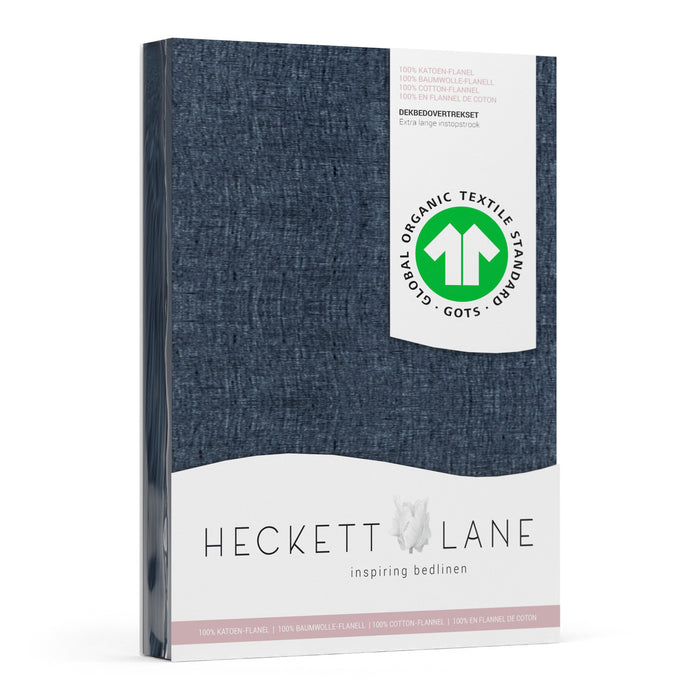 Heckett & Lane Franela Dekbedovertrek 140 x 200TC/220 cm - Navy Blue