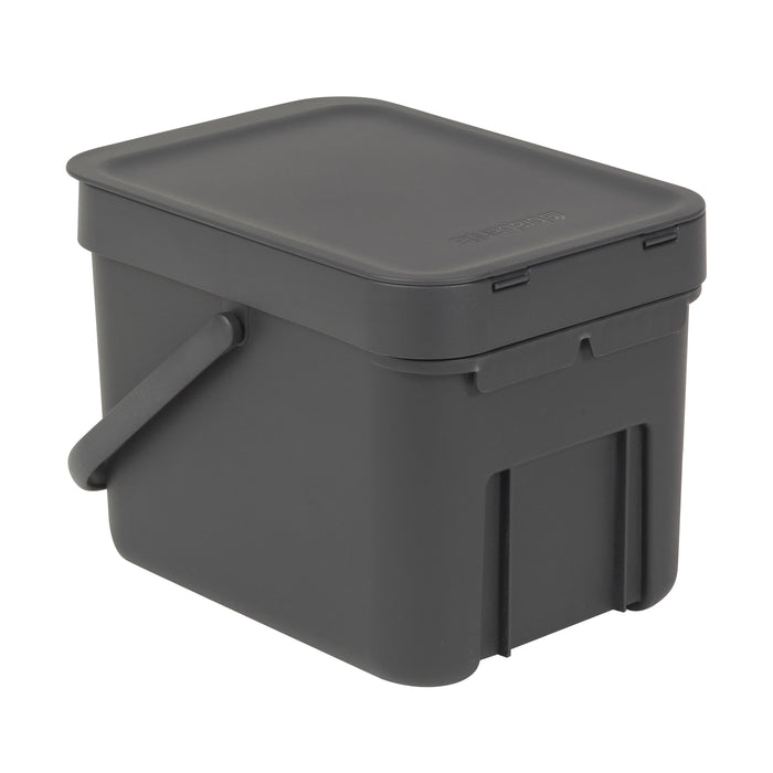 Brabantia Sort & Go Afvalemmer 6 L - Donkergrijs