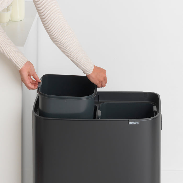Brabantia Bo Touch Bin Afvalemmer 2 x 30 L - Zwart