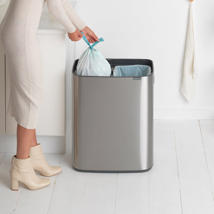 Brabantia Bo Touch Bin 2 x 30 L - Vingerafdrukvrij - Zilver