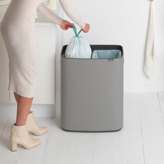 Brabantia Bo Touch Bin Afvalemmer 2 x 30 L - Mineral Concrete Grey