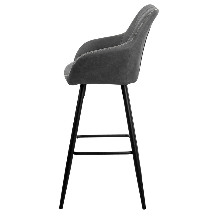 Beliani - DARIEN - Barkruk - Grijs - Polyester