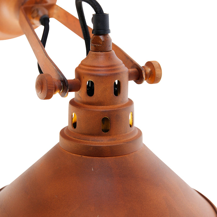 QAZQA Industriële wandlamp roest met goud - Rust