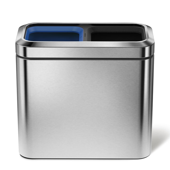 Simplehuman - Afvalemmer Slim Open Recycler, 2x 10 liter - Simplehuman