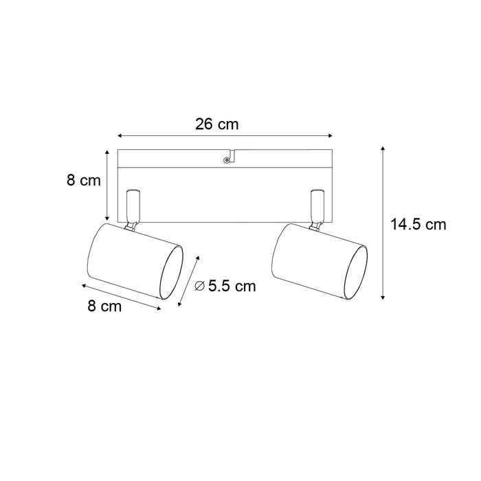 QAZQA Moderne plafondlamp wit 2-lichts verstelbaar rechthoekig -