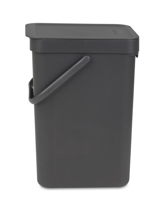 Brabantia Sort & Go Afvalemmer / Opberger 12 L - Donkergrijs