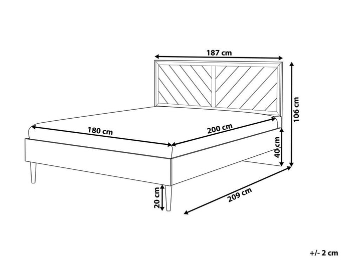 Beliani - MIALET - Bed - Donkerbruin - 180 x 200 cm - Vezelplaat