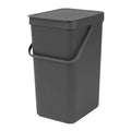 Brabantia Sort & Go Afvalemmer / Opberger 16 L - Donkergrijs