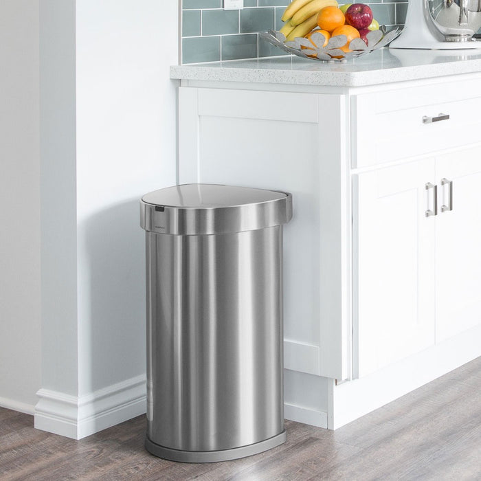 Simplehuman Semi-Round Liner Pocket Sensor Afvalemmer 45 Liter