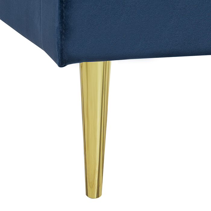 Beliani - MARVILLE - Tweepersoonsbed - Blauw - 160 x 200 cm - Fluweel