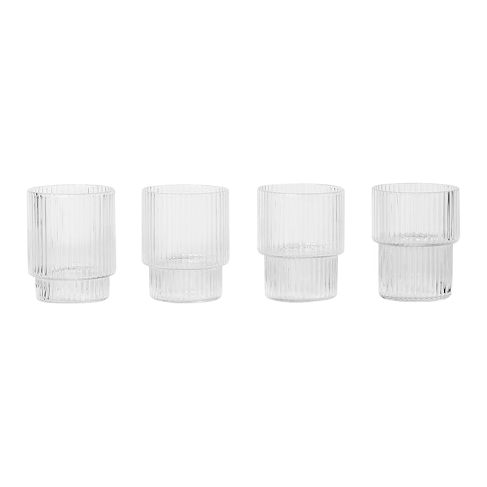 Ferm LIVING Ripple Drinkglazen Set van 4 Klein - Clear