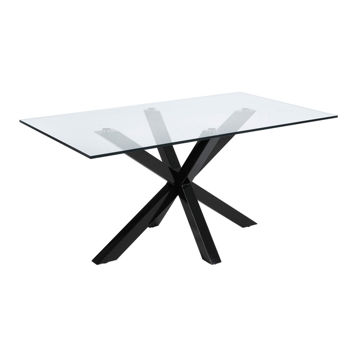 Kave Home Argo Eettafel - 160 x 90 cm - Glas / Zwart