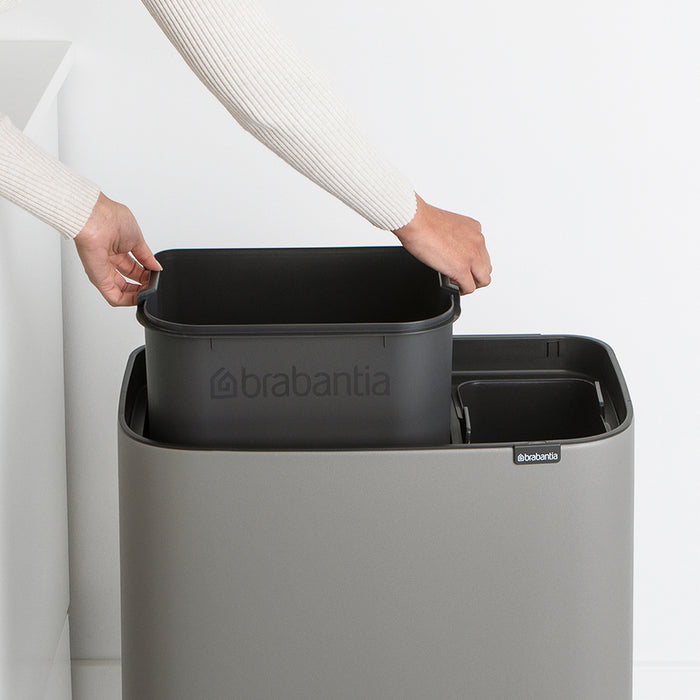 Brabantia Bo Touch Bin Afvalemmer 11 + 23 L - Mineral Concrete Grey