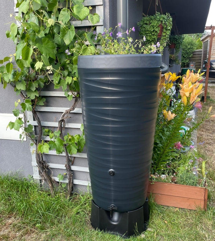 Tuinartikelen.nu - Regenton Wave - 240 liter - Antraciet