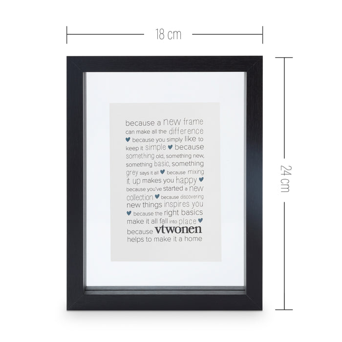 vtwonen Fotolijsten - 2 Stuks - Hout - Zwart - 18x24cm