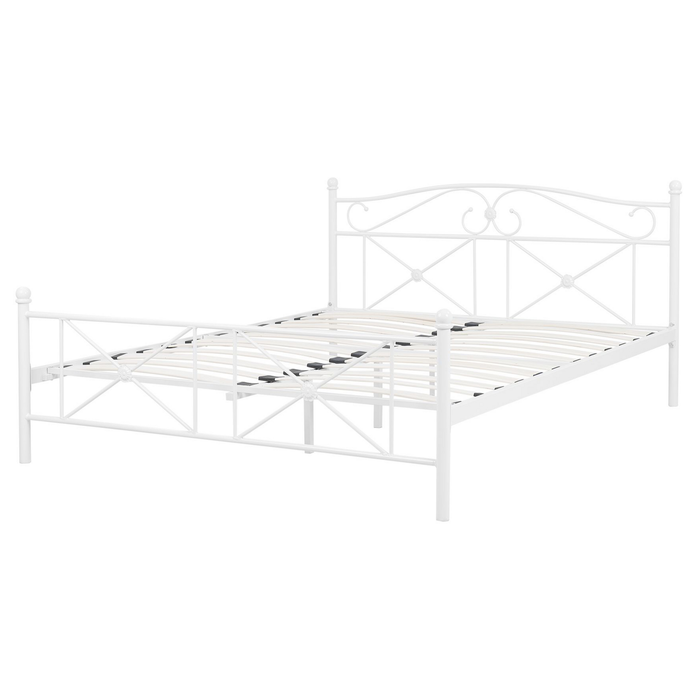 Beliani - RODEZ - Tweepersoonsbed - Wit - 160 x 200 cm - Metaal