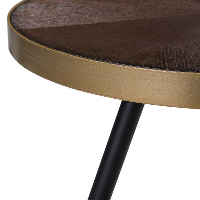 Beliani - RAMONA - Salontafel - Donkerbruin|Goud - MDF