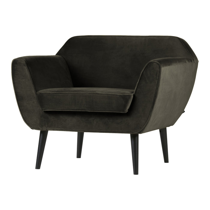 Woood Rocco Fauteuil - Velvet - Warm Groen