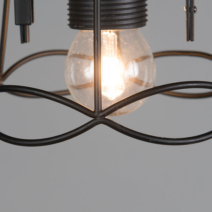 QAZQA Retro hanglamp zwart 15 cm - Granny Frame