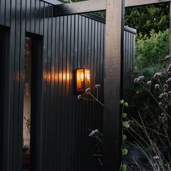 QAZQA Industriële wandlamp roestbruin 26 cm IP44 - Charlois