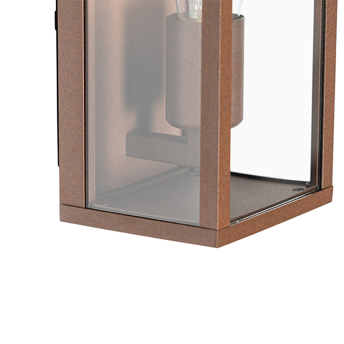 QAZQA Industriële wandlamp roestbruin 26 cm IP44 - Charlois