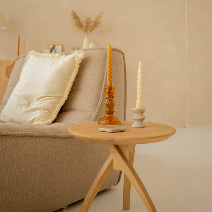 Á la Antique Glass Kandelaar - Mustard