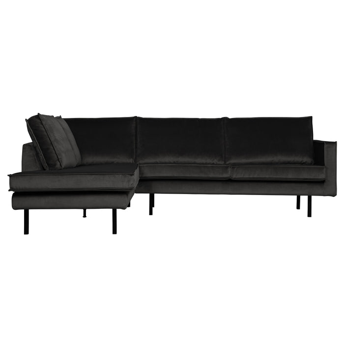 WOOOD Rodeo Hoekbank Links - Velvet - Antraciet