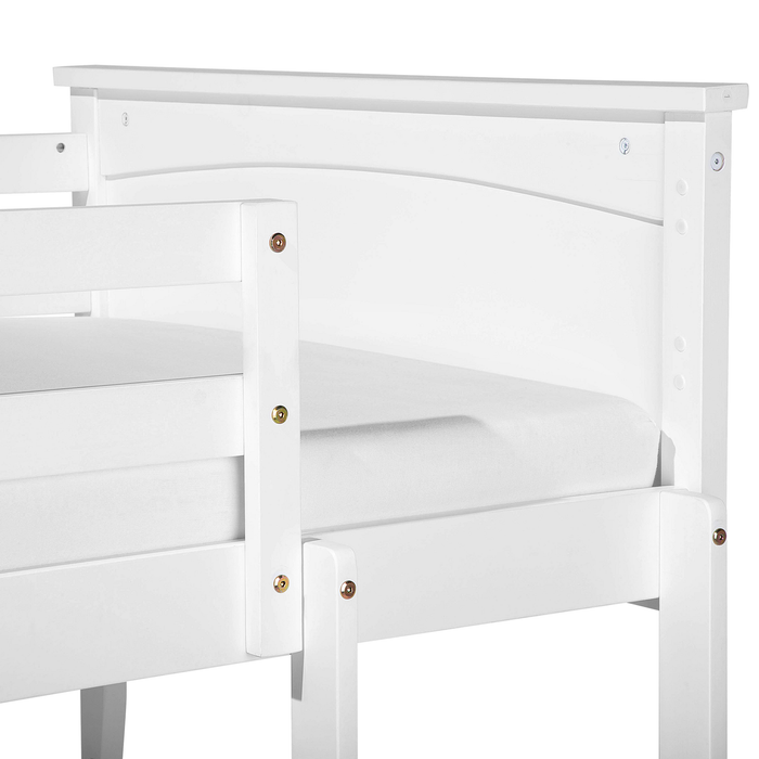 Beliani-ALBON-Stapelbed met opbergruimte-Wit-90 x 200 cm-Dennenhout