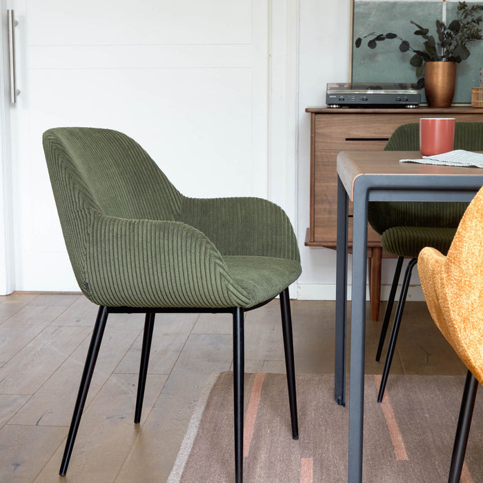Kave Home Konna Eetkamerstoel - Donkergroen
