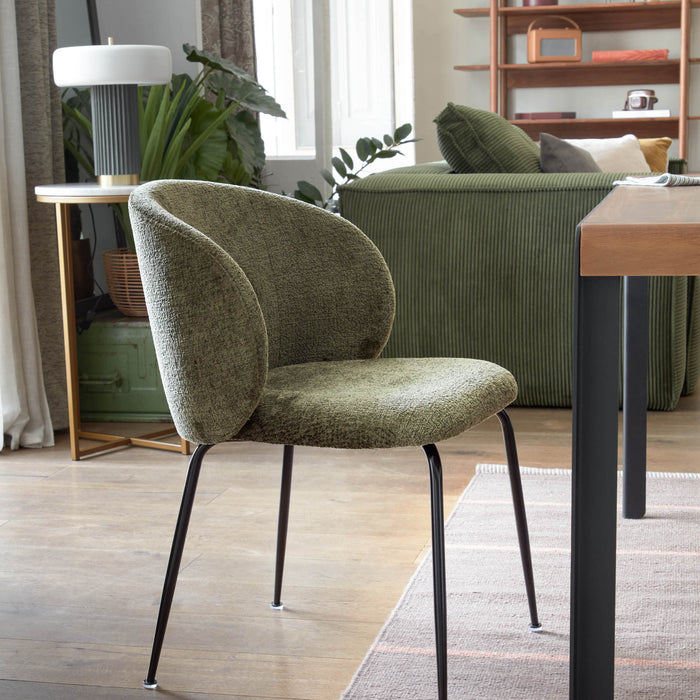 Kave Home Minna Eetkamerstoel - Groen