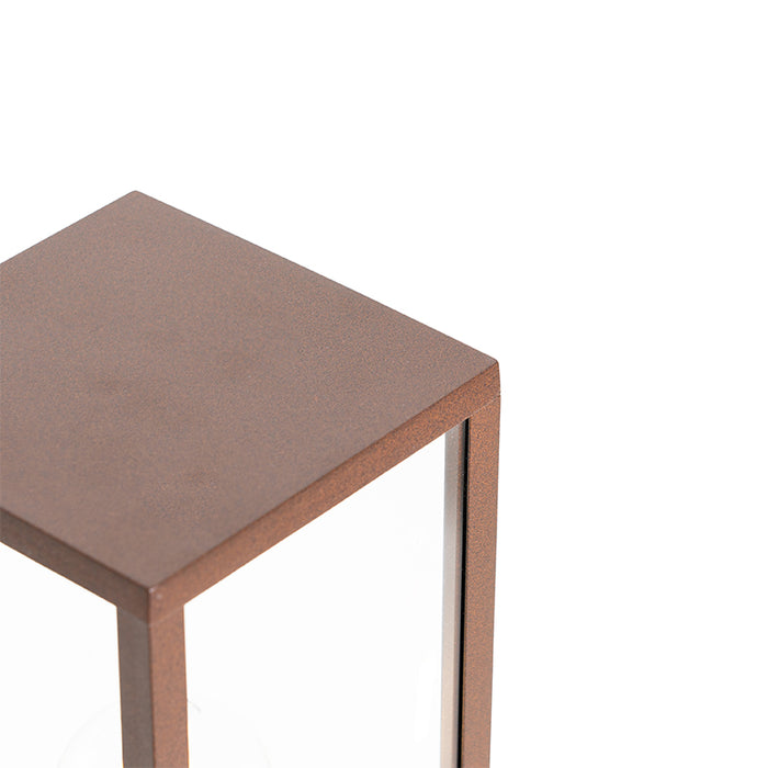 QAZQA Industriële staande buitenlamp roestbruin 80 cm IP44 - Charlois