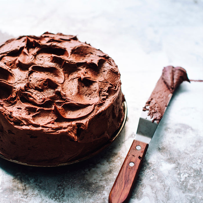 Krumble paletmes | glaceermes spatel set van 4 RVS met houten handvat