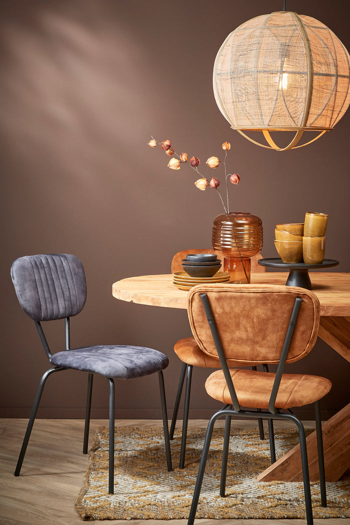 Mica Decorations Pella Hanglamp - H50 x Ø50,5 cm - Linnen - Beige