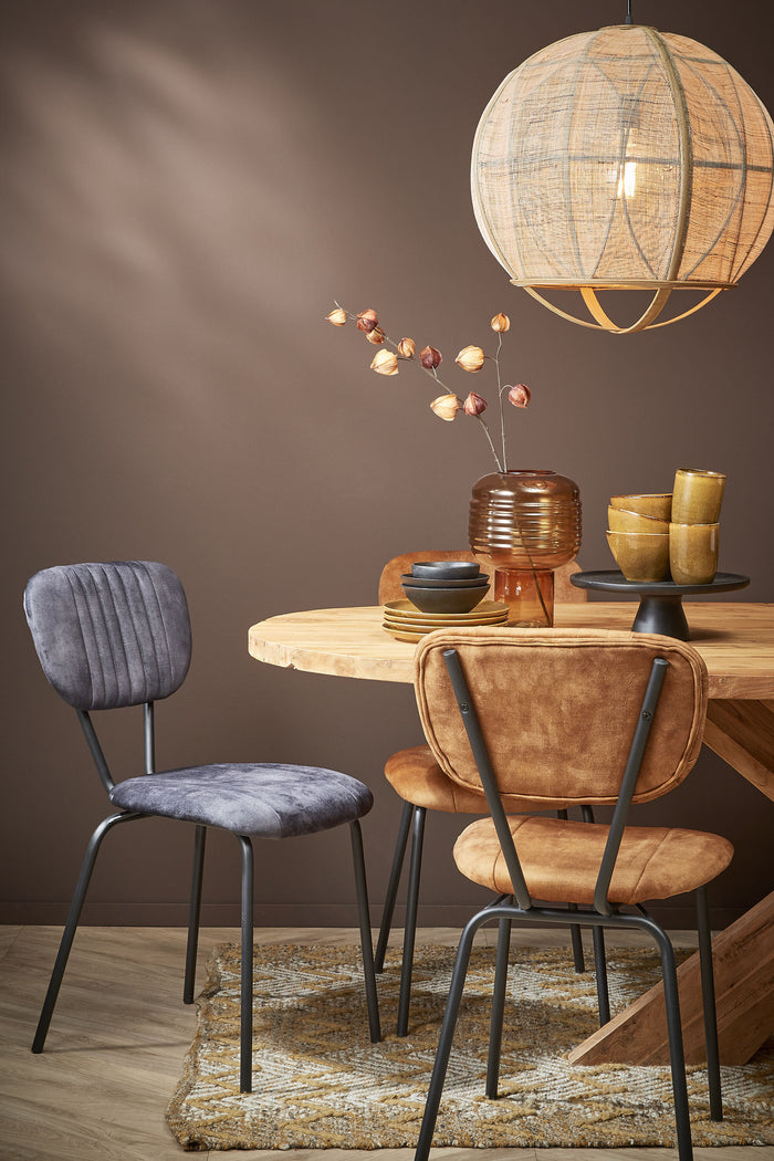 Mica Decorations Pella Hanglamp - H50 x Ø50,5 cm - Linnen - Beige