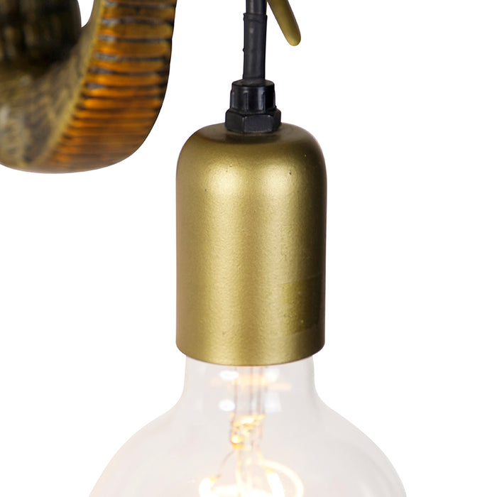 QAZQA Vintage wandlamp goud - Animal Elefant