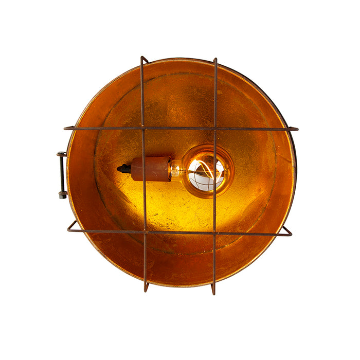 QAZQA Industriële plafondlamp roestbruin 35 cm - Barril