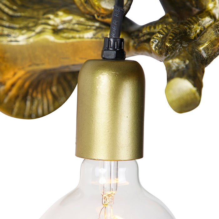 QAZQA Vintage wandlamp messing - Animal Toekan