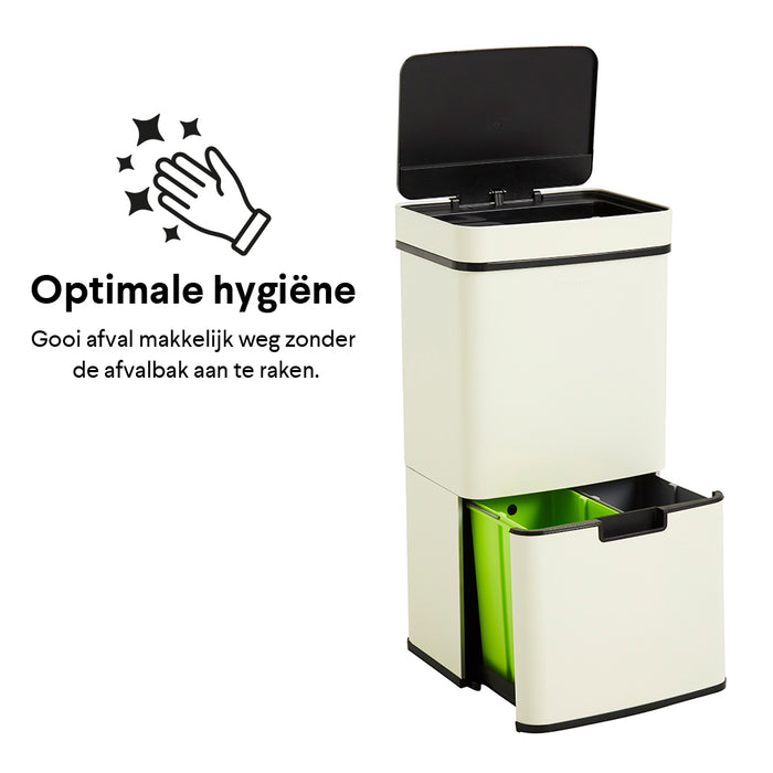 Homra Nexo Afvalemmer 72 Liter (48+12+12 Liter) - Wit/crème